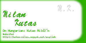 milan kutas business card